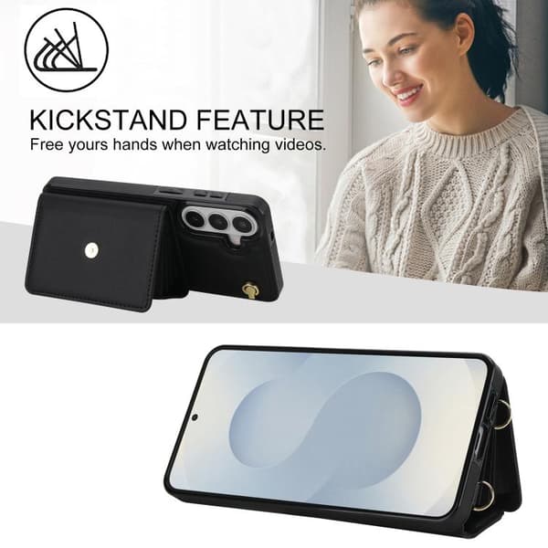 Samsung Galaxy S26 5G -suojakuori RFID-korttipaikalla ja pitkällä kaulanauhalla