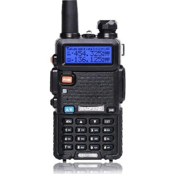 UV-5R To-vejs Radio Dobbelt Bånd 144-148/420-450Mhz Walkie Talkie 1800mAh Li-ion Batteri (Sort)