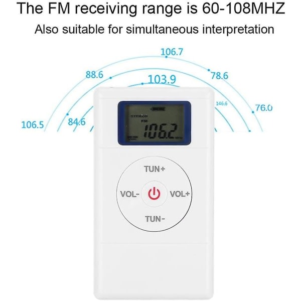 Bærbare Headset Radioer, Mini Digital Tuning Fm Radio Audio Walkman Radiospiller med ledning og hodetelefoner Oppladbart batteri Liten lommeradio For