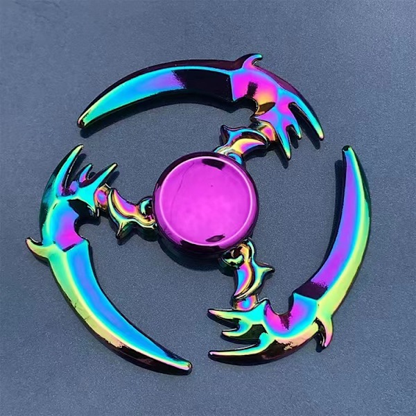 Metalfarvet Farverig Legering Fingertop Gyro Fingerrotation Nyttigt Værktøj til Trykreduktion Colorful One Piece Rudder 124