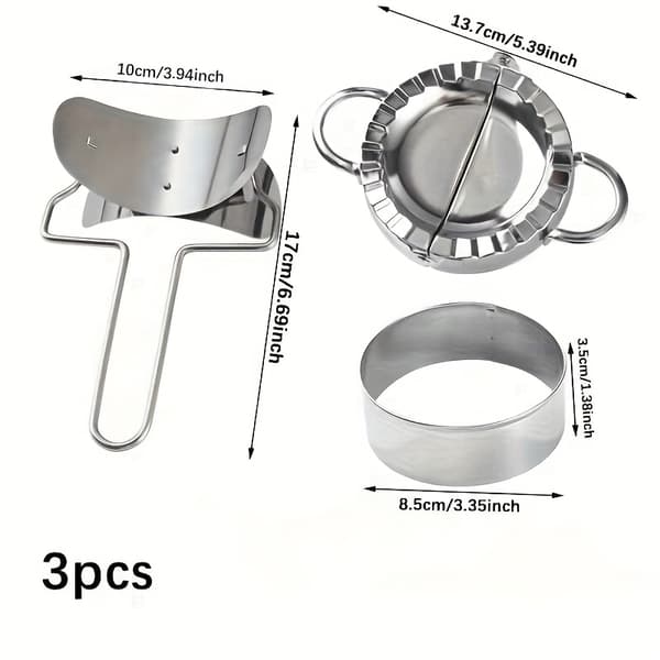 Dumpling Form Set, 3 st Rostfritt Stål Degpressningsverktyg för Empanadas & Bakverk 3pcs/set