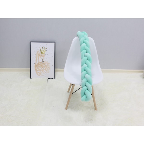 Baby Bed Sleep Bumper Decoration Bed SurroundBaby Upholstery Woven Knotted Ball Pillow Twist Braid  light green