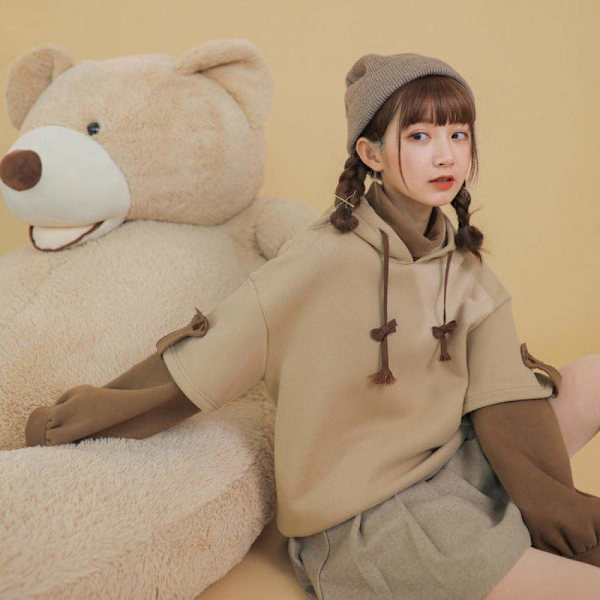 Harajuku Estetisk Anime Genser for Kvinner, Koreansk Kawaii Crew thicker version L