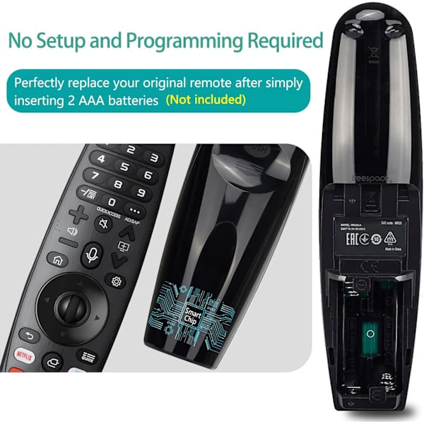 LG Fjernbetjening Magic Remote kompatibel med mange LG-modeller, Netflix og Prime Video genveje null ingen (Infrarød ikke-stemme mus) Style 1