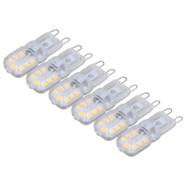 G9 Pære Dæmpbar Øjenbeskyttelse Energibesparende 14 LED'er 3W Pære til Lysekrone Bordlampe 6 stk. Naturligt Lys 110V 0.1