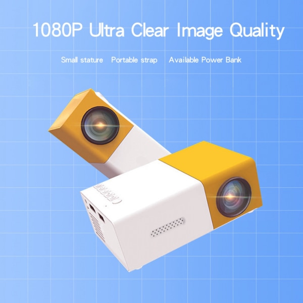 Mini bærbar 1080P hjemmekinoprojektor med smarttelefon/PS4 WELLNGS