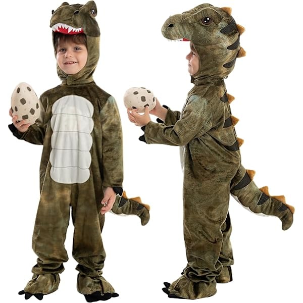 Realistinen T-Rex-asu, Dinosaurin Hyppyasu Munalla Lapsille ja Taaperoille Halloween-Pukuihin, Ruskea L Brown L