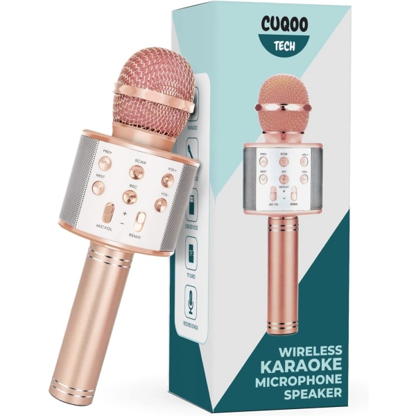 Bluetooth mikrofon - med optagefunktion (rosaguld)