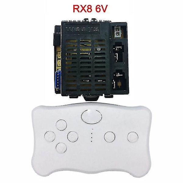 Elektrisk leksaksbil för barn med Bluetooth-fjärrkontroll, Kontroller med mjukstartsfunktion 2.4g Bluetooth-sändare RX8 6V full set