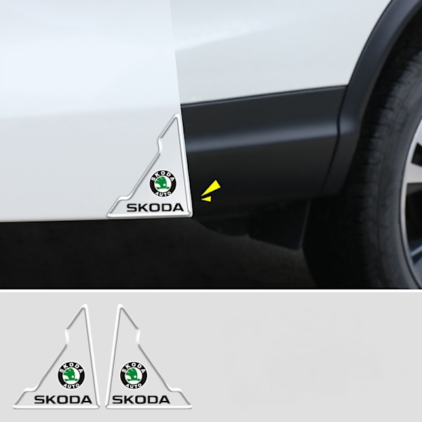 Antikrock frontskydd för bildörrar i PVC - dörrskydd mot repor - skyddande film i gummi - Skoda (2-pack)