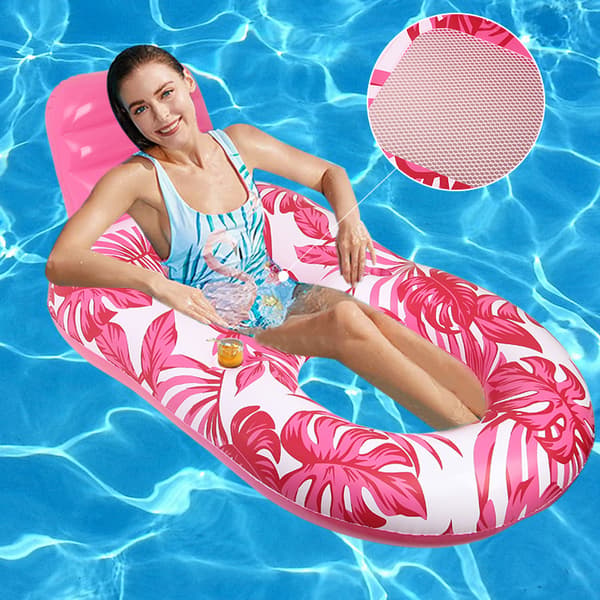 Populær lønneblad flytende seng, flytende stativ, hvilestol, Pink maple leaf floating rafts 140*90*70