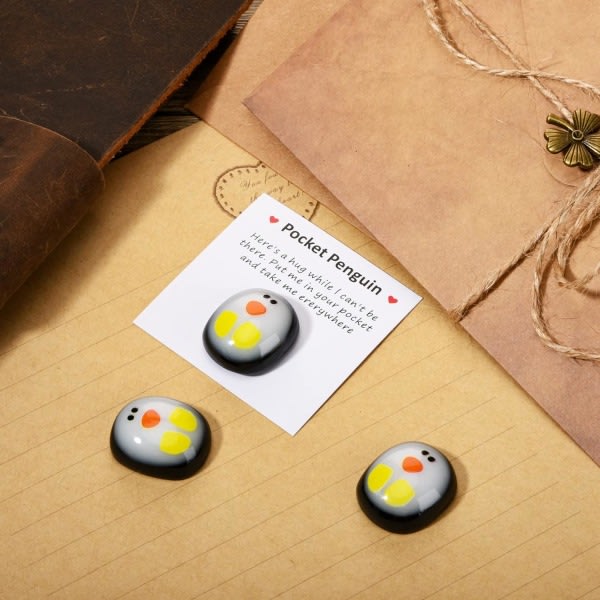 3 stk En liten lomme-pingvinklem, søte pingvingaver Minnedekorasjon lommeklem dyredekorasjon, spesielle oppmuntringsgaver