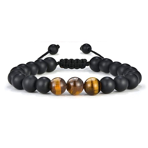 Seje Påskegaver til Teen Drenge/Mænd - Natursten Armbånd med Meningsfuldt Metal Kort til Pengepung