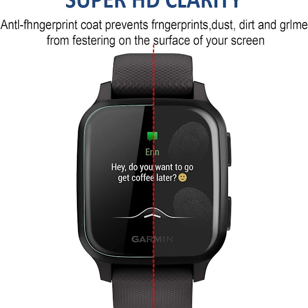 6 kpl näytönsuojia, jotka sopivat Garmin Venu Sq- ja Garmin-laitteisiin