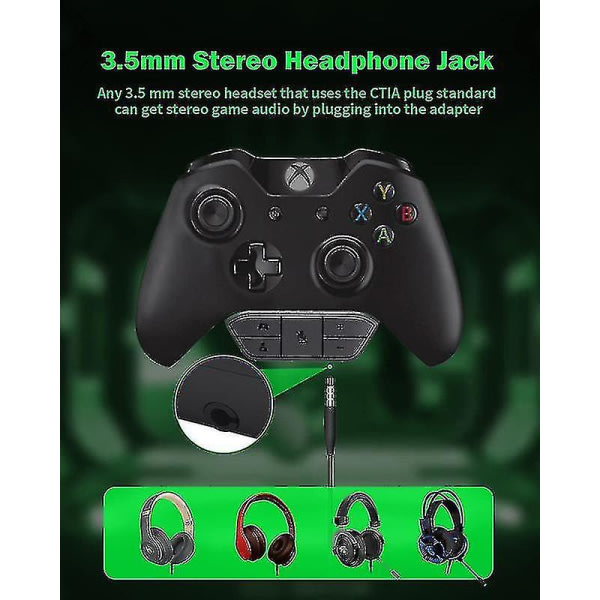 Stereo Headset Adapter Audio Mic Headphone Converter til Xbox Juster lydbalancen