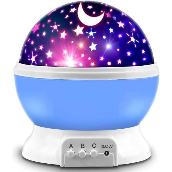 Yövalolamppu sopii 1-4-6-14-vuotiaille tytöille ja pojille pyörivälle tähtikirkkaalle kuulamppu projektori lasten makuuhuoneen sisustus - violetti