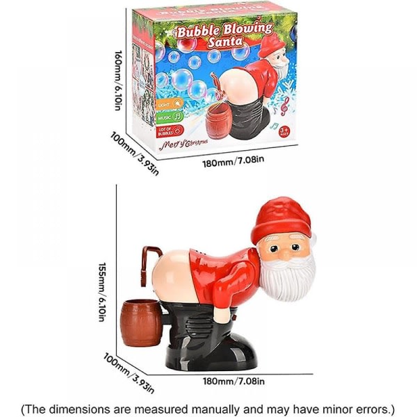 Santa Bubble Machine For Kids, Christmas Funny Santa Elektrisk Bubble Bubble Machine med musikljus, helautomatisk läcksäker fisande bubbla Machi