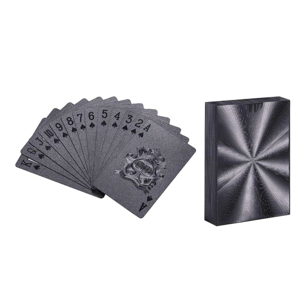 Luova vedenpitävä musta muovi pelikortit korttipelit pokeri 87x57mm tyyli 3