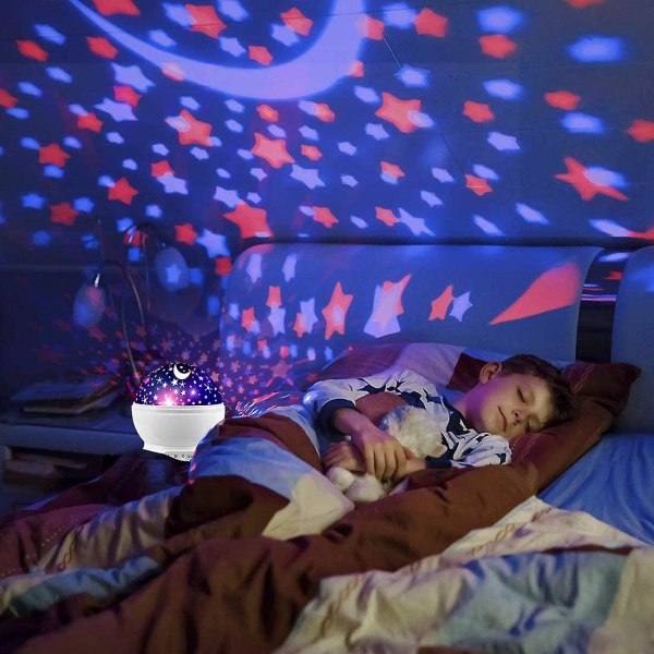 Nattljuslampa Lämplig för 1-4-6-14 år gamla flickor och pojkar Roterande  Starry Moon Lampa Projektor Barnsovrumsdekoration - lila bf5c | Fyndiq