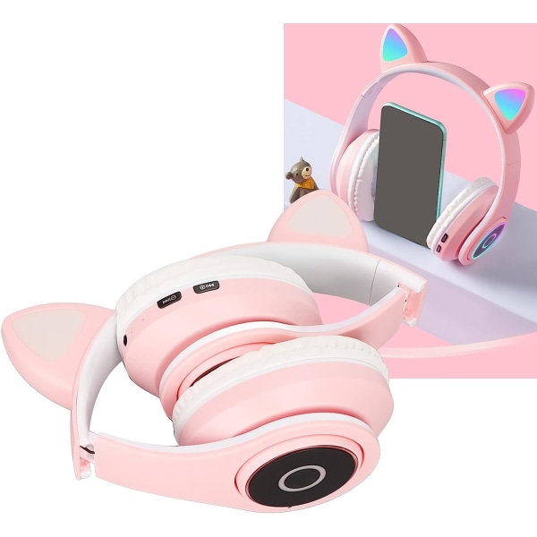 Cat Ear Wireless Headphones,5.0 RGB Headphones,Foldable