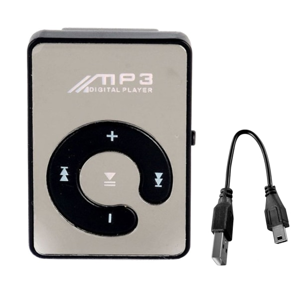 Plastspegelklämma USB MP3-spelare Bärbar musikmediastöd Black