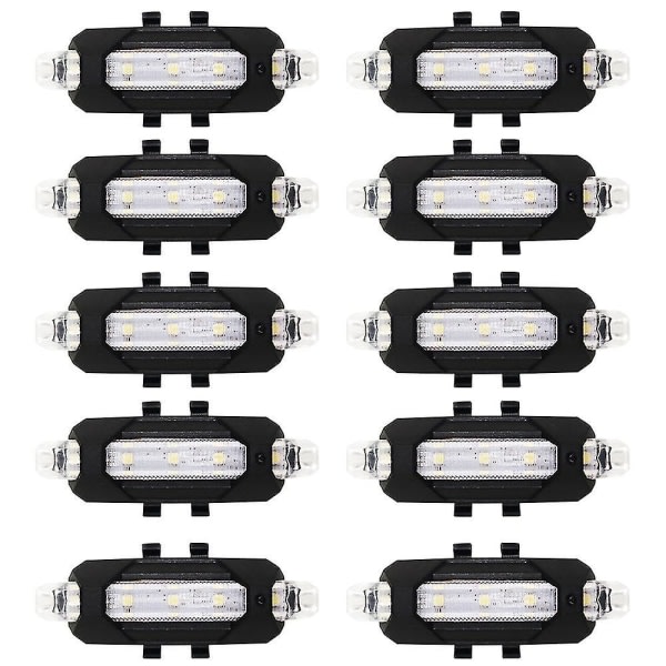 10 st USB-laddningsbara stroboskopvarningsljus för bilcykelmotorcykel drönare natt LED-prompt anti-co