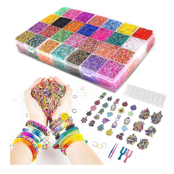 10000+ Creative Loom Twist Rubber Bands Jewelry Making Kit--