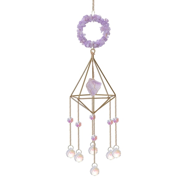 Wind Chime Pendant Decorative Sparkling Faux Crystal Elegant Hangable Wall Hanging Windbell Home Décor