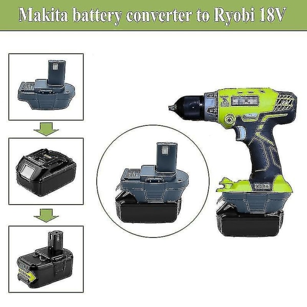 Makita 18v litiumakkusovitinmuunnin Ryobiin 18v P108 P105 Abp1081 litiumioniakut nikkeliparistot power