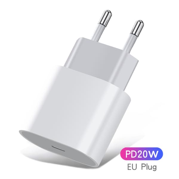 2023 2-pakning - iPhone-lader - Hurtiglader - Adapter 20W Hvit En størrelse