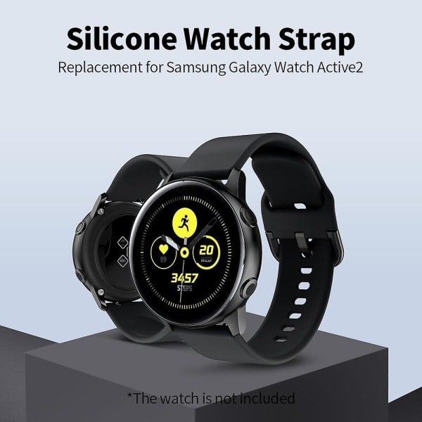 Udskiftelig urrem i silikone 20 mm urrem til Samsung Galaxy Watch Active2 Mørkeblå Mørkeblå 20 mm