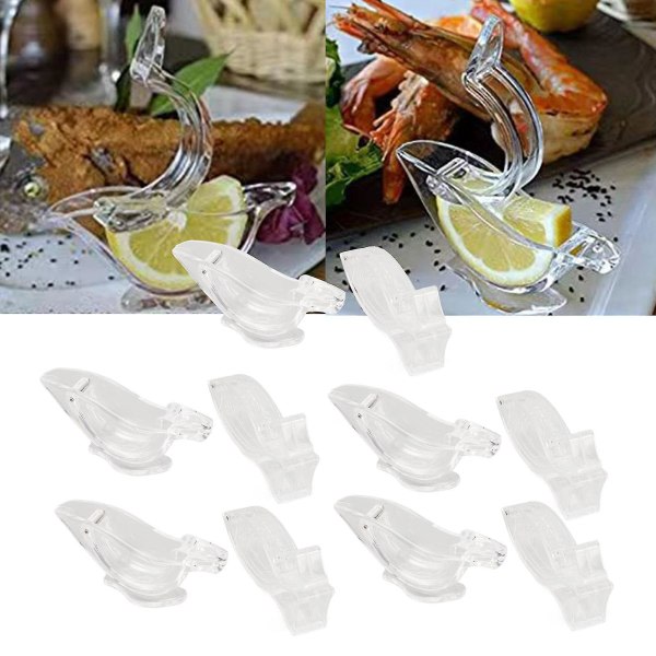 10 kpl Manuaalinen sitruunamehupuristin, läpinäkyvä turvallinen akryyli kalalintujen muotoinen sitruunaviipalepuristin kotiruoanlaittoon