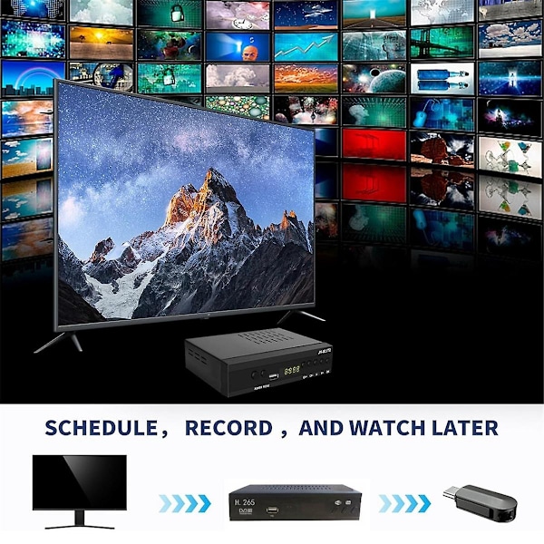 DVB T2 HEVC 265 Digital TV-mottaker DVB-T2 265 1080P HD Dekoder USB Terrestrisk TV-mottaker Set Top Box EU-plugg