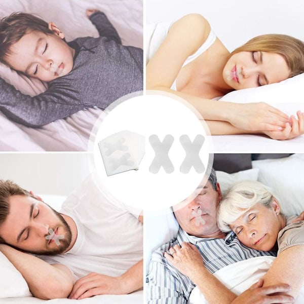 100 stk. Søvnstrimler Anti-snorkeutstyr Selvklebende munntape Forbedret nattesøvn