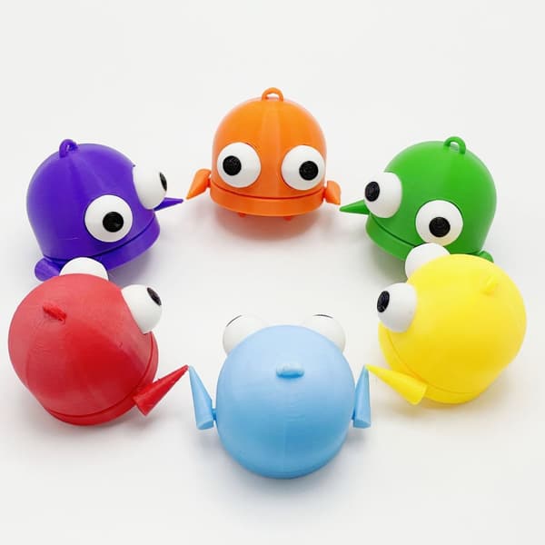3D-printet robotnøglering - Mini figur vedhæng taskecharme - Samlerobjekt nøglering i flere farver red