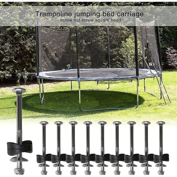 12-pak trampolinafstandsstykke med skruer til fastgørelse af trampolin - Udskiftning af trampolintilbehør, - Jxlgv