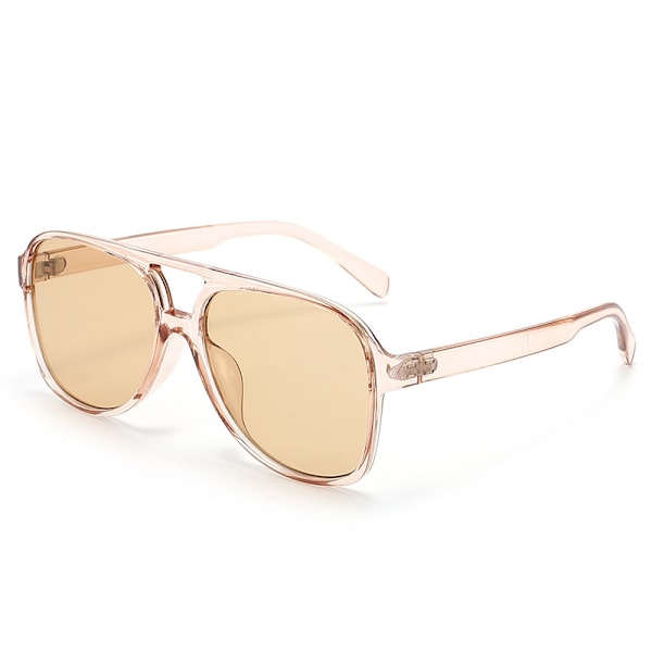 Retro 70s Aviator Polarisoivat Aurinkolasit Light tea leaves with tea frame