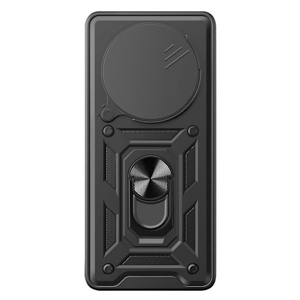 Fodral för Xiaomi Redmi 14C med Ringstöd, Glidande Kameraskydd, Svart Svart