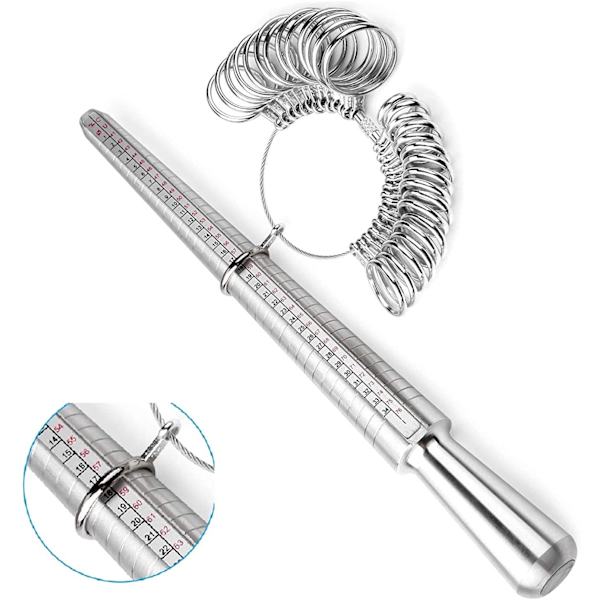 Ringmåler med ringmåler og ringstokk