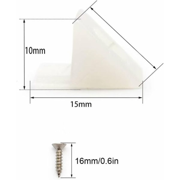 80 st reparationskilar, lådförstärkningsfäste, lådstabilisatorer, hörnformade plastkilar med skruvar, för skåp, lådor (vit??), Ladacèe