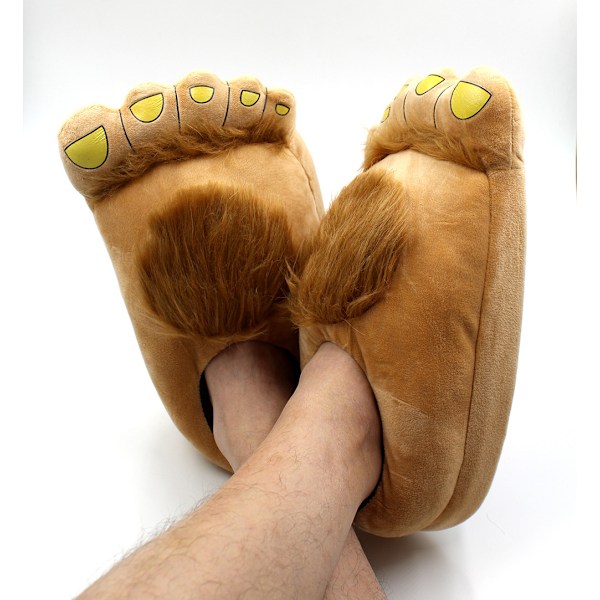 MH-Unisex Vuxna Tofflor Husskor Plysch Bigfoot Tofflor Varmt