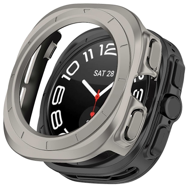 Hårt PC-skal för Samsung Galaxy Watch Ultra 47mm, Halvskyddande armbandsskal Titanium