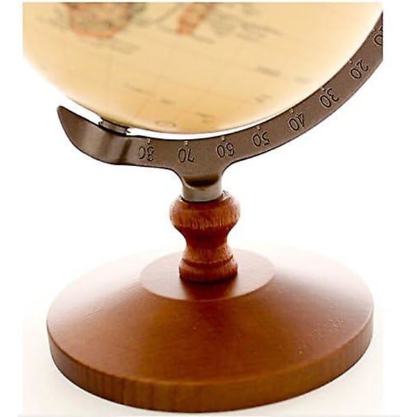 Diameter Liten brun världsklot Dekorativ skrivebordsglob Roterande jord Geografi klot Träbas Uddannelsessida