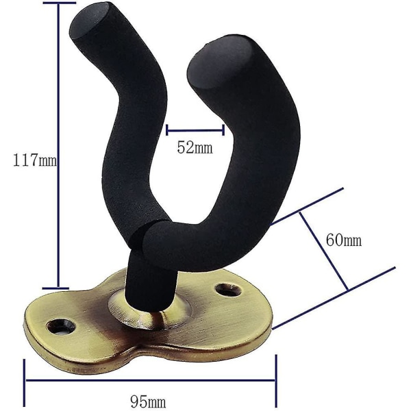 Gitarrväggfäste, Metallgitarrhållare, 2-pack, Gitarrfäste med Pro