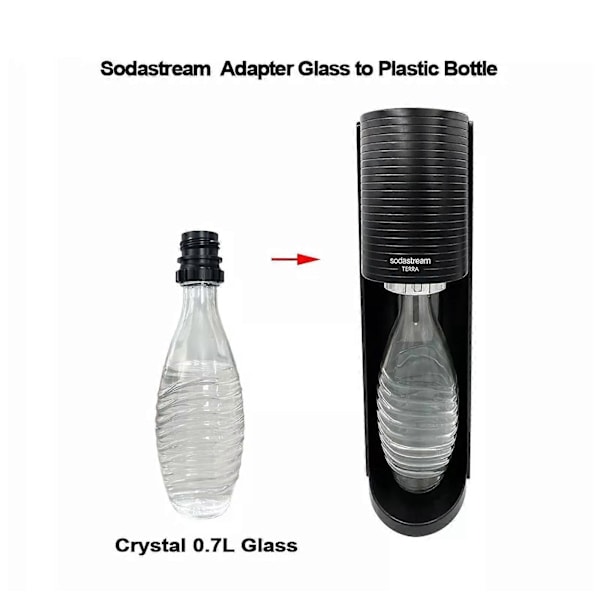 Sort Quick Connect Sodaflaske Adapter for SodaStream Crystal 0.7L Glassflaske js