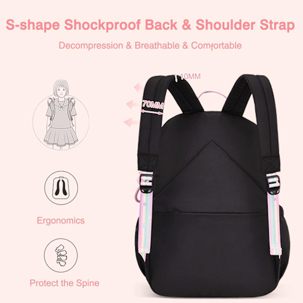 Vanntett skolesekker for barn Ordinary black small