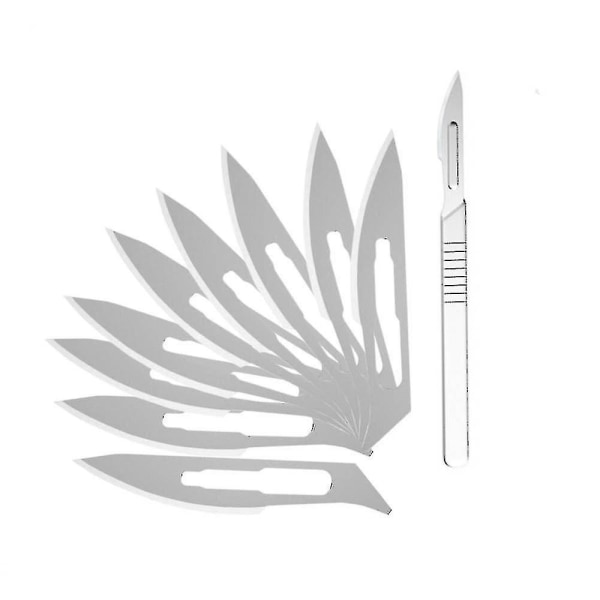 Hh 100 stk/æske Dental Kirurgisk Skalpel Steriliserede Blades Skalpel Blades + 1 stk Medical Dental Surgical Sc