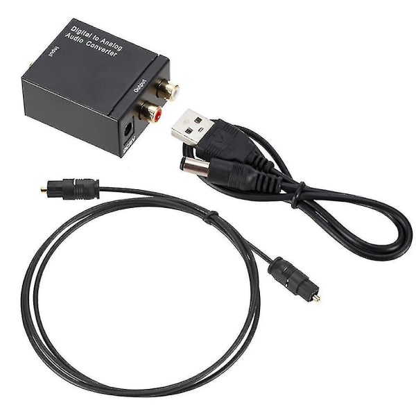Digital-analog lydkonverter optisk koaksial Toslink Rca L/r lydadaptere