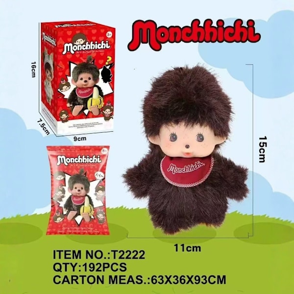 15CM Monchhichi par stående transformation plyschleksak nyckelring docka (slumpmässig)