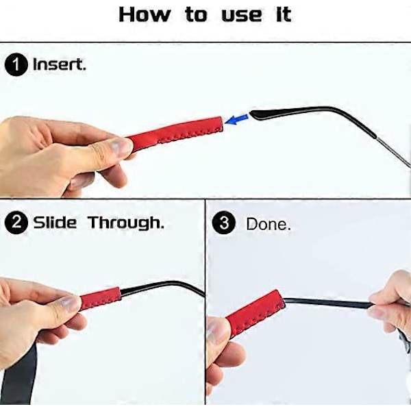 6-pakning Neopren Elastisk Snorholder Stropp for Sportsbriller og Solbriller, Stropp Flyter Anti-skli Elastisk Snor Tau db